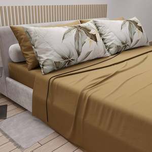 Parure de draps en microfibre de polyester moderne de haute qualité, 6 pièces, motif imprimé numérique uni, 300 fils, tissée, infroissable et rafraîchissante - Product Image 6