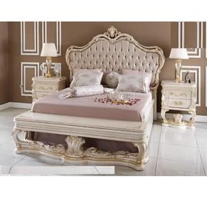 Juego de muebles de dormitorio Royal White en 5 piezas, diseño francés, muebles de dormitorio barroco blanco, lujoso juego de dormitorio para decoración del hogar, EE. UU. - Product Image 1