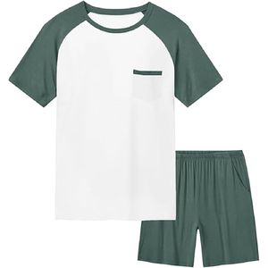 Ensemble t-shirt et short imprimés pour hommes, vente en gros, mode simple, respirant, confortable, tissage tricoté pour l'été - Product Image 5