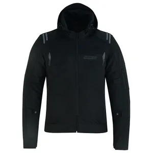 Giacca da motociclista Softshell da uomo in tessuto Cardura giacca da motociclista con cappuccio da corsa in poliestere con protezione rimovibile da moto