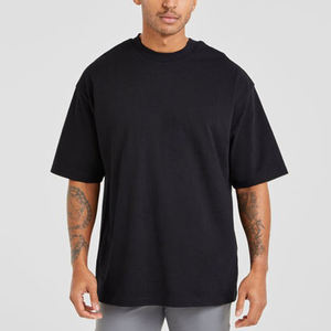 Camiseta de gran tamaño para hombre, diseño de logotipo personalizado, camiseta ligera con cuello redondo y hombros caídos para hombre - Product Image 3