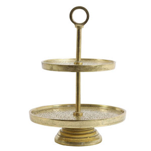 ที่วางคุ้กกี้ที่วางเค้ก2ชั้นทำจากอะลูมิเนียมโลหะทรงกลม - Product Image 2