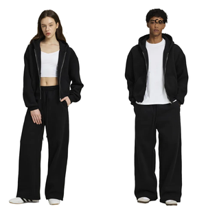 Conjunto de Sudadera con Capucha para Hombre, Estilo Deportivo Americano, de Invierno, Mezcla de Algodón, Forro Polar, 350 GSM, Color Sólido, Holgado e Informal - Product Image 4