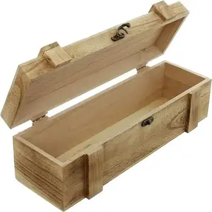 Caja de regalo de madera rústica al por mayor para 1 botella caja de madera hecha a mano personalizable para caja de regalo para botella de vino regalo para ocasión