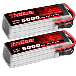 Batteria ad alta scarica 6S 22.2V 5000Mah Rc Lipo batteria 50C 60C batteria Lipo per auto Rc aereo Airsoft Quadcopter Fpv Drone