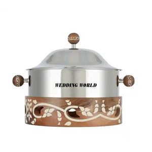 Calentador de Comida de Metal de Primera Calidad, Cazuela Hecha a Mano, Calentador de Comida de Metal de Diseño Clásico y Elegante - Product Image 3