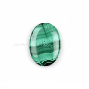 Meilleure vente 20x30mm naturel poli Malachite Flatback Cabochon lisse forme ovale calibré pierre précieuse en vrac pour la fabrication de bijoux - Product Image 3