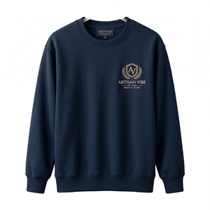 เสื้อสเวตเชิ้ตคอกลมผู้ชายสีเขียวอมฟ้าทรงปกติ พิมพ์ลายลำลองสำหรับใส่ในฤดูใบไม้ร่วง พร้อมลายปัก - Product Image 5