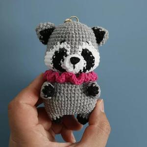 Crochet Cute Animal Amigurumi Plush Durable Letterpress Printed <b>Keychain</b> Raccoon Deer Handmade Gift for Girls - Product Image 6