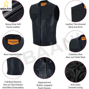 Chaleco de Motociclista de Cuero para Hombre, Estilo SOA, con Bolsillos para Pistola, Chaleco de Club de Motociclistas para Hombre - Product Image 3