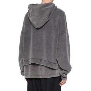 เสื้อฮู้ดผ้าฟลีซของผู้ชายผ้าฝ้าย100% ใหญ่พิเศษซักด้วยกรดออกแบบโลโก้ได้ตามต้องการความเร็วสูงพิมพ์สกรีนลายสำหรับฤดูหนาว - Product Image 2