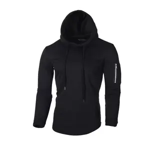 Sudadera con capucha negra inspirada en exteriores de invierno con logotipo personalizado 100% algodón polar estilo moderno diseño de bolsillo ajuste cómodo - Product Image 2