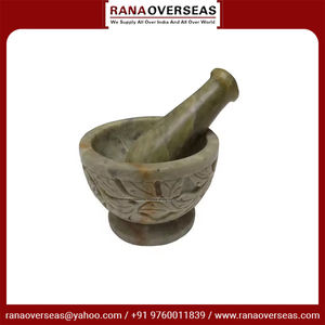 Mortero y Maja redondos de esteatita clásica de gran calidad con diseño de tallado a mano como molinillo de Medicina de condimentos de hierbas - Product Image 2