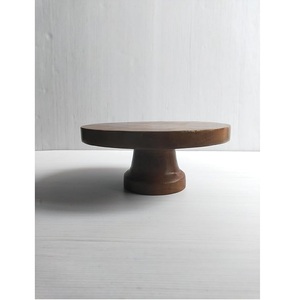 Best Quality Modern Round Natural <b>Wood</b> Cake <b>Stand</b> with Pedestal Base Dishwasher Safe for Birthday Cakes <b>Cupcakes</b> Pastry Displays - Product Image 5