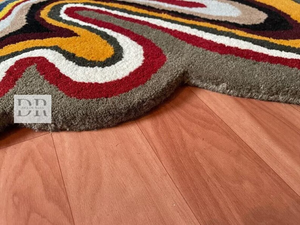 Tapis en laine tufté à la main de conception irrégulière pour salle à manger, salon, hall, cuisine, dessin, salle de jeux - Product Image 5
