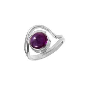 Women's 925 Sterling <b>Silver</b> <b>Boho</b> Eternity Engagement <b>Ring</b> Amethyst Gemstone - Product Image 1