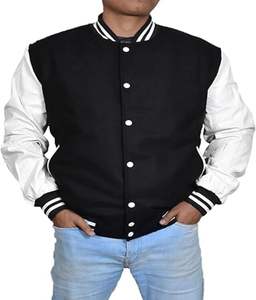 Vestes universitaires pour hommes, dernières vestes de baseball sur mesure pour hommes, taille plus, style long, broderie universitaire en cuir pour l'hiver - Product Image 1