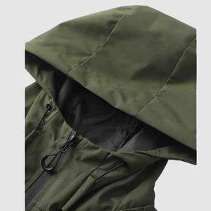 Service OEM, faible MOQ, nouvelle veste coupe-vent élégante pour homme avec capuche et fermeture éclair, fine et imperméable pour l'hiver - Product Image 3