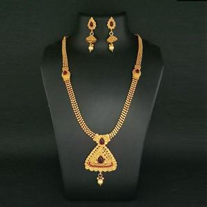 ชุดเครื่องประดับ kriaa-หินสีน้ำตาลแดงชุบทองสร้อยคอฮาราม1109830D - Product Image 1