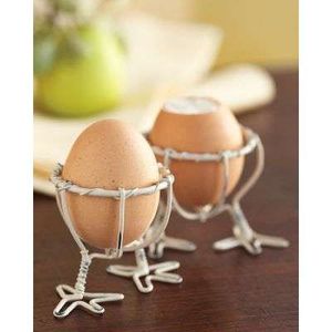 Support d'oeufs en métal élégant à la mode en argent fini tenir les couleurs support d'oeufs de Pâques, support d'oeufs en métal décor de Pâques artisanat en métal - Product Image 1