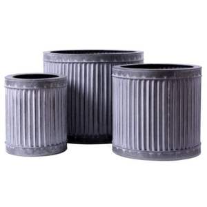 Farmhouse <b>Garden</b> <b>Supplies</b> Planters Flower Buckets Set Handcrafted Galvanized Planters For Outdoor Home Decoration Accessories - Product Image 4