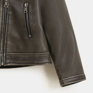 แจ็คเก็ตหนังแท้สไตล์นักขี่มอเตอร์ไซค์ ทรงคลาสสิก ซิปหน้าแบบอสมมาตร ดีไซน์เรียบหรู เหมาะสำหรับใส่ลำลอง/สตรีทแวร์ กันน้ำ - Product Image 3