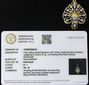 Yellow Gold <b>Peacock</b> Design Diamond Necklace Pendant Earring Set IGI Certified Natural Minimalist Lightweight <b>Jewelry</b> - Product Image 6
