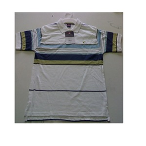 Chemise à manches courtes pour garçons personnalisable, respirante, 100% coton jersey, fil teint, motif rayé, patte de boutonnage, séchage rapide - Product Image 2