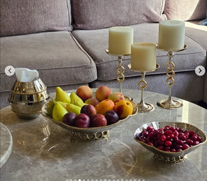 Cuenco decorativo de metal dorado y plateado de acero inoxidable de alta calidad con diseño de forma de flor pulida brillante de Indian Factory - Product Image 5