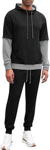 ATHLOTIC SPORTS Men Double Layer Breathable Fleece Spandex/Polyester Double <b>Sleeve</b> Hoodie Drawstring Joggers Sweatpants Winter - Product Image 6