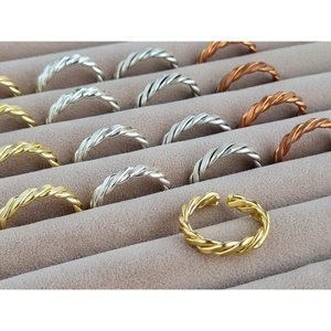 Trendy Gold and <b>Silver</b> Plated Adjustable Fashion <b>Rings</b> for Resale Collections - Product Image 2