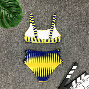 Bikini Floreale a Righe Sudafricano Taglie Forti XL, Costume da Bagno Reversibile Traspirante con Stampa Digitale, Slip con Logo in Vita - Product Image 4