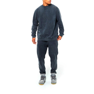 2025 nuevo diseño sólido Activewear Jogger sudadera conjunto al por mayor 2 uds logotipo personalizado impreso Casual chándal temporada de invierno - Product Image 1