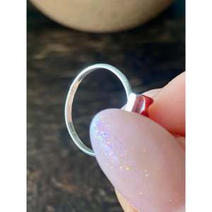 Zuni Vintage Religious Sterling Silver Bar <b>Ring</b> <b>Resizable</b> Number Shape Bar Setting Inlay with Plating Gift for Size 5.25 - Product Image 5