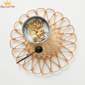 Hot Item Handwicker Natural Rattan Placemat Plate Charger <b>Christmas</b> <b>Table</b> Decoration Kitchen Accessories <b>Table</b> <b>Mat</b> From Vietnam - Product Image 2