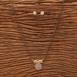 Stunning Cubic Zirconia Brass Classic Tanmaniya Mangalsutra Set With 2 Tone and Rhodium Plating - Product Image 2