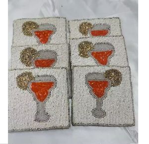 Plus belle sous-verre perlé multicolore gratuit perles de qualité supérieure à la main verres sous-verres fête mariage Restaurant approvisionnement - Product Image 4