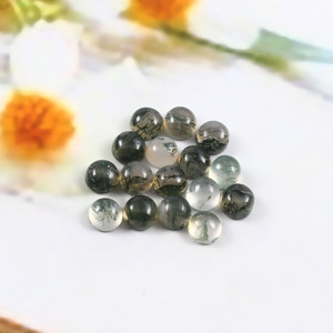 5X5MM AAA Natural musgo ágata cabujón redondo Flatback semiprecioso calibrado piedras preciosas sueltas fabricación de joyas lote al por mayor - Product Image 2