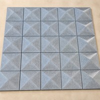 Panneau acoustique en fibre de polyester, motif pyramidal 3D, panneau acoustique pour animaux de compagnie, panneau mural modulaire absorbant le son