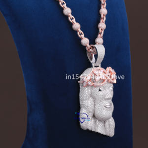 Colgante de cadena de diseño único de Plata de Ley 925 con diamante cultivado en laboratorio VVS Clarity conjunto de collares finos para mujeres - Product Image 6