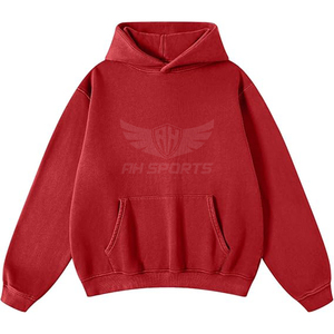 Sweat à capuche d'hiver en molleton uni pour homme, style streetwear vintage, coupe classique, pull épais 100 % coton - Product Image 5