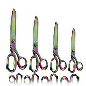 Ciseaux de tapisserie d'ameublement de tailleur cisailles robustes-acier inoxydable complet multi arc-en-ciel tissu de couture en cuir couture confort poignée - Product Image 4