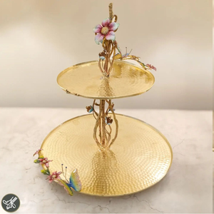 Soporte de pastel de mármol, base floral moderna, pedestal cromado, diseño único, exhibición elegante de postres, venta al por mayor. - Product Image 4