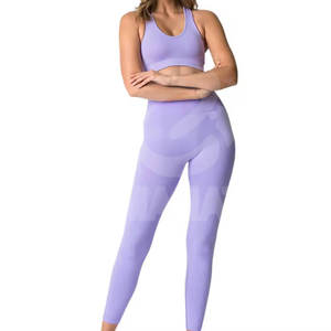 Conjuntos de Yoga para Mujer a la Moda, Pantalones Cortos Sólidos, Logotipo Personalizado, Sin Costuras, Antibacterianos, Casuales de Invierno, Precios al por Mayor - Product Image 3