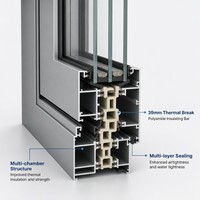 Fenêtres à battants en alliage d'aluminium avec isolation phonique et moustiquaire en acier inoxydable pour maisons modernes, certifiées CE FSC
