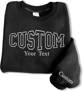 Sweat-shirt et sweat à capuche personnalisés Design brodé personnalisé pour hommes et femmes 100% coton motif solide - Product Image 2