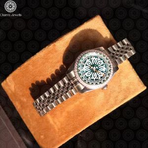 Montre de Luxe Charm Jewells en Acier Inoxydable, Boîtier 40mm, Verre Mécanique Lumineux, Style Hip Hop Élégant, Bracelet Unisexe 20mm, Étanchéité 10 Bar - Product Image 1