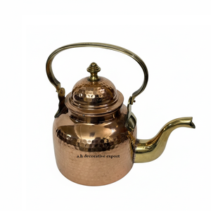 Modern Hand-Hammered Copper <b>Kettle</b> 1000ml Eco-Friendly with Lid Solid Brass Spout Handle Luxury Coffee/Tea Pot Pitcher Sale - Product Image 4
