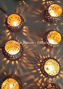 Meilleure vente 2025!!! Nouveau design Bougeoir photophore en coquille de noix de coco/Bougeoirs photophore en coquille de noix de coco bon marché - Product Image 5