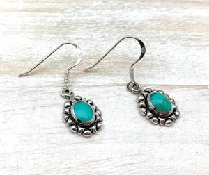 Boucles d'oreilles classiques bijoux pour femmes argent Boho Style bijoux 925 argent Sterling Turquoise pierres précieuses boucles d'oreilles faites à la main cadeau pour - Product Image 5